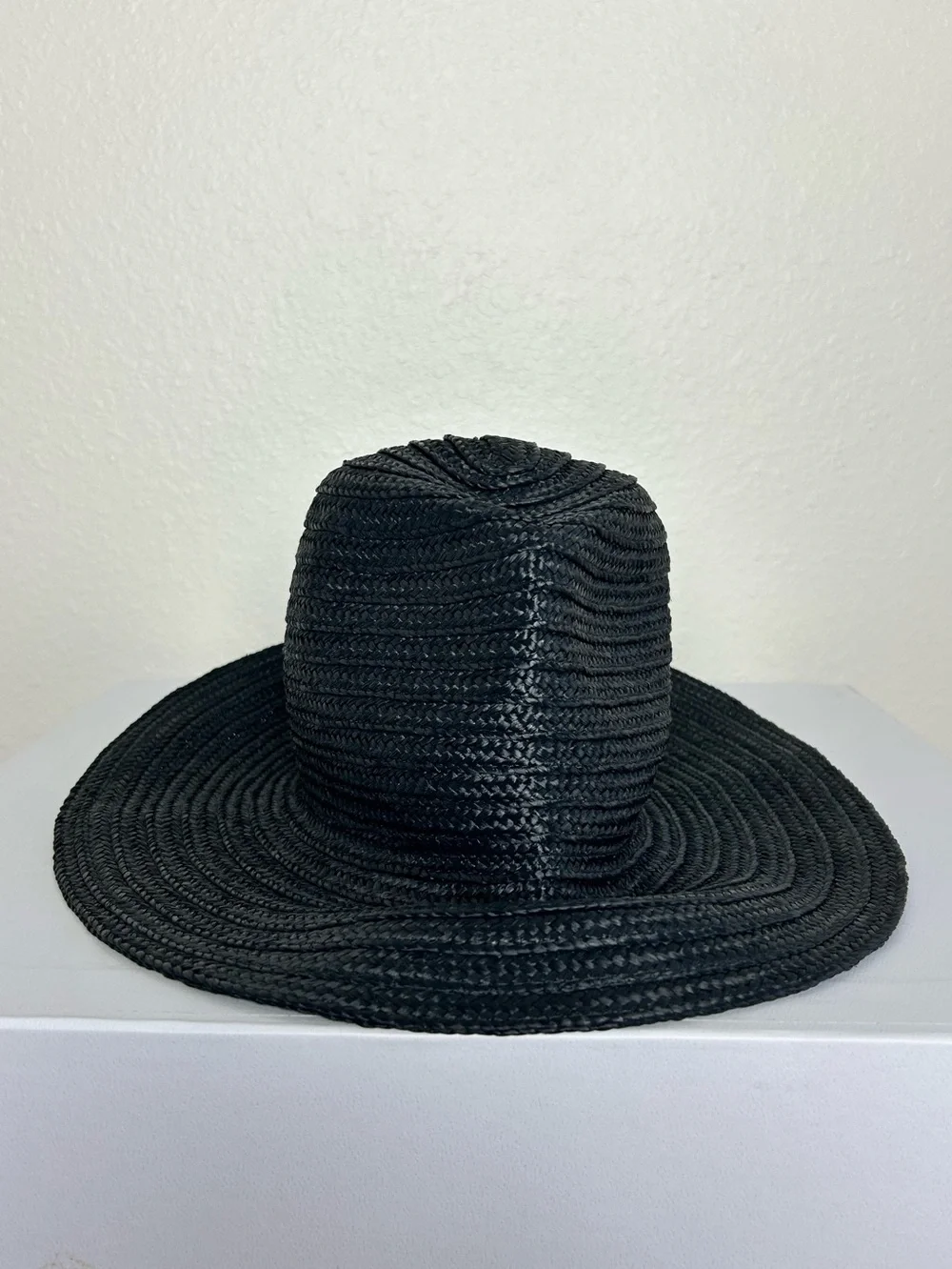 Toteme Panama Hat Black Straw Fedora Wide Brim NWOT